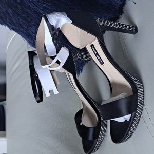 Ninewest Black Satin Heels